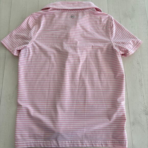 Vineyard Vines Pink and White Striped Performance Polo Girls Size S (8-10) EUC - Picture 2 of 3